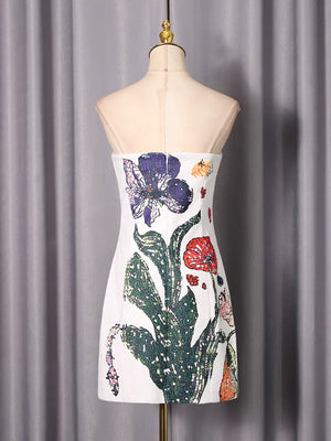 Strapless Floral Mini Dress option 5