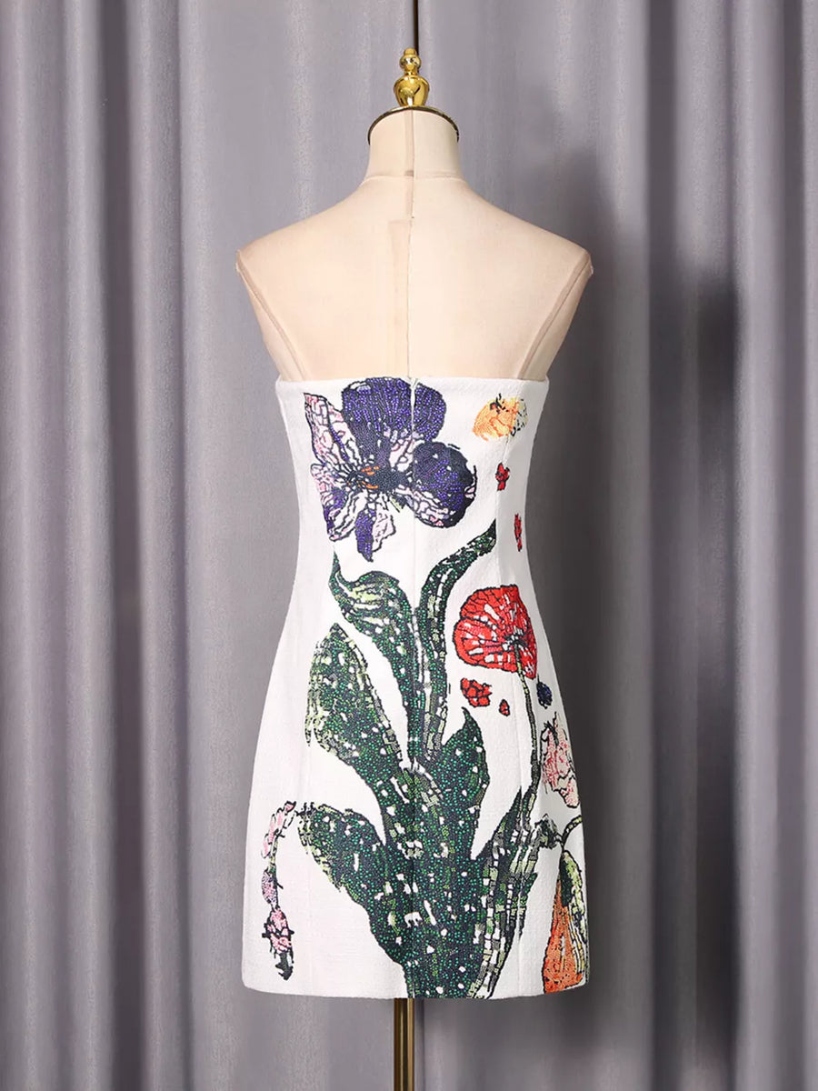 Strapless Floral Mini Dress option 5