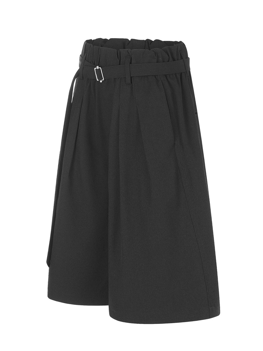Men's High-Waisted Wide-Leg Capris in Grey