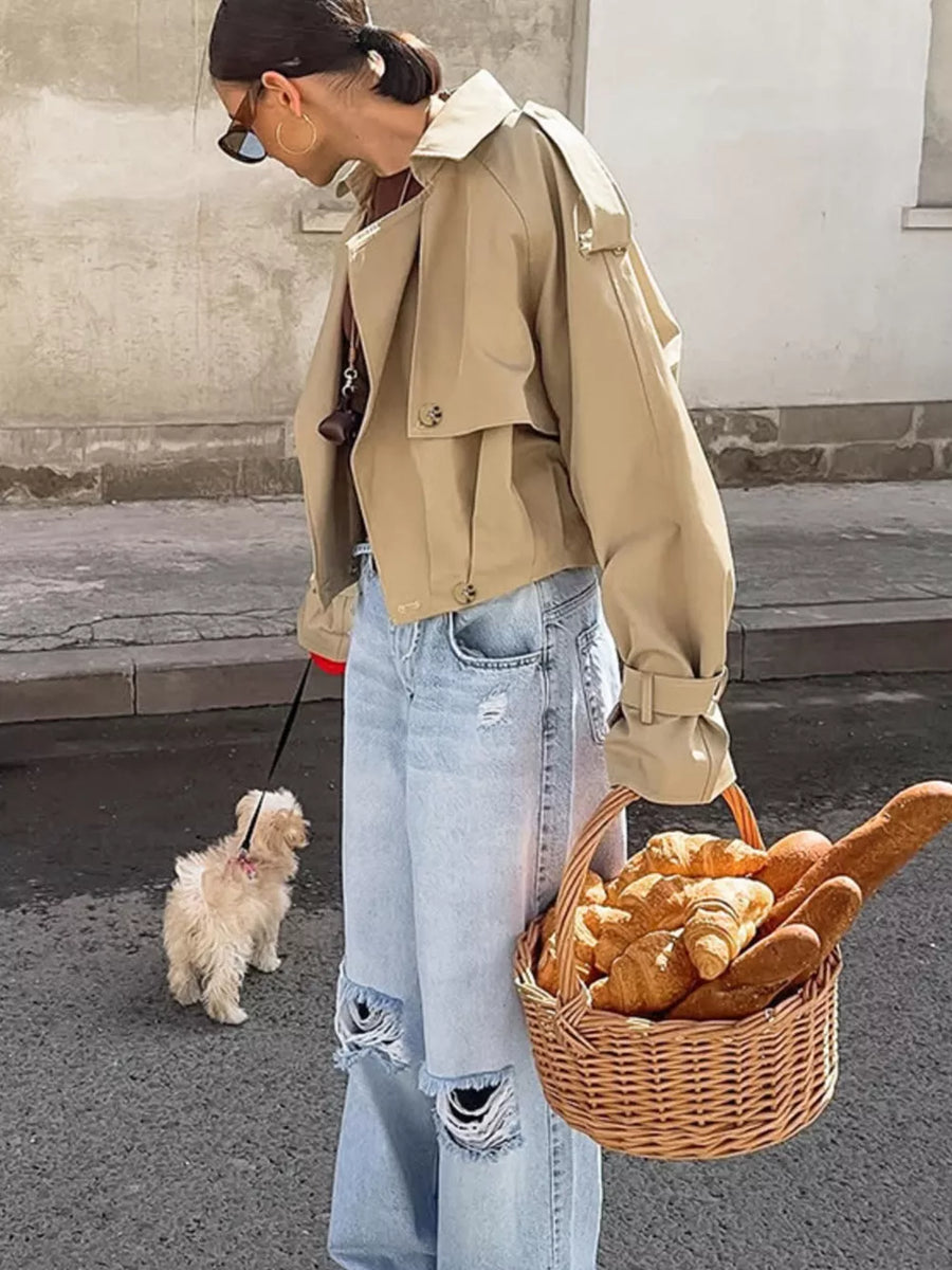khaki trench coat