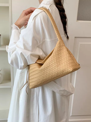Yellow with Woven Leather Shoulder Bag