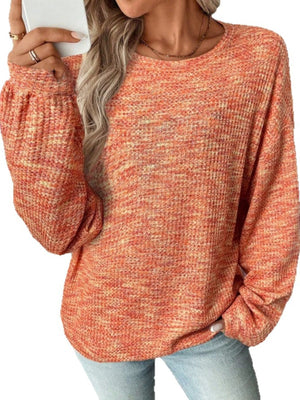 classic pullover sweater in Pink with crew neck