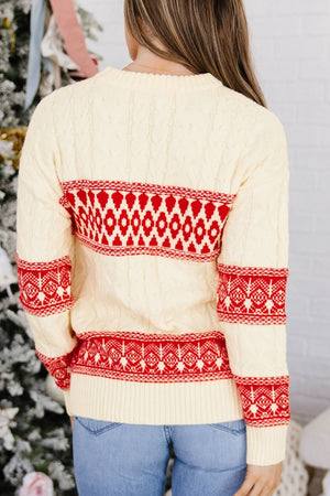 ivory pullover sweater with hip-length and pullover