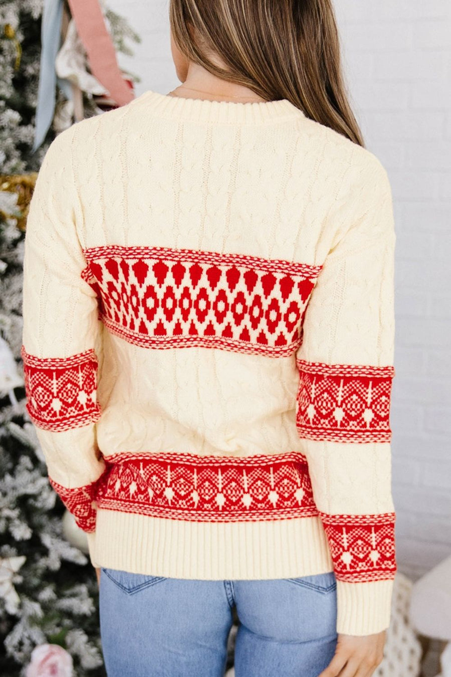 ivory pullover sweater with hip-length and pullover