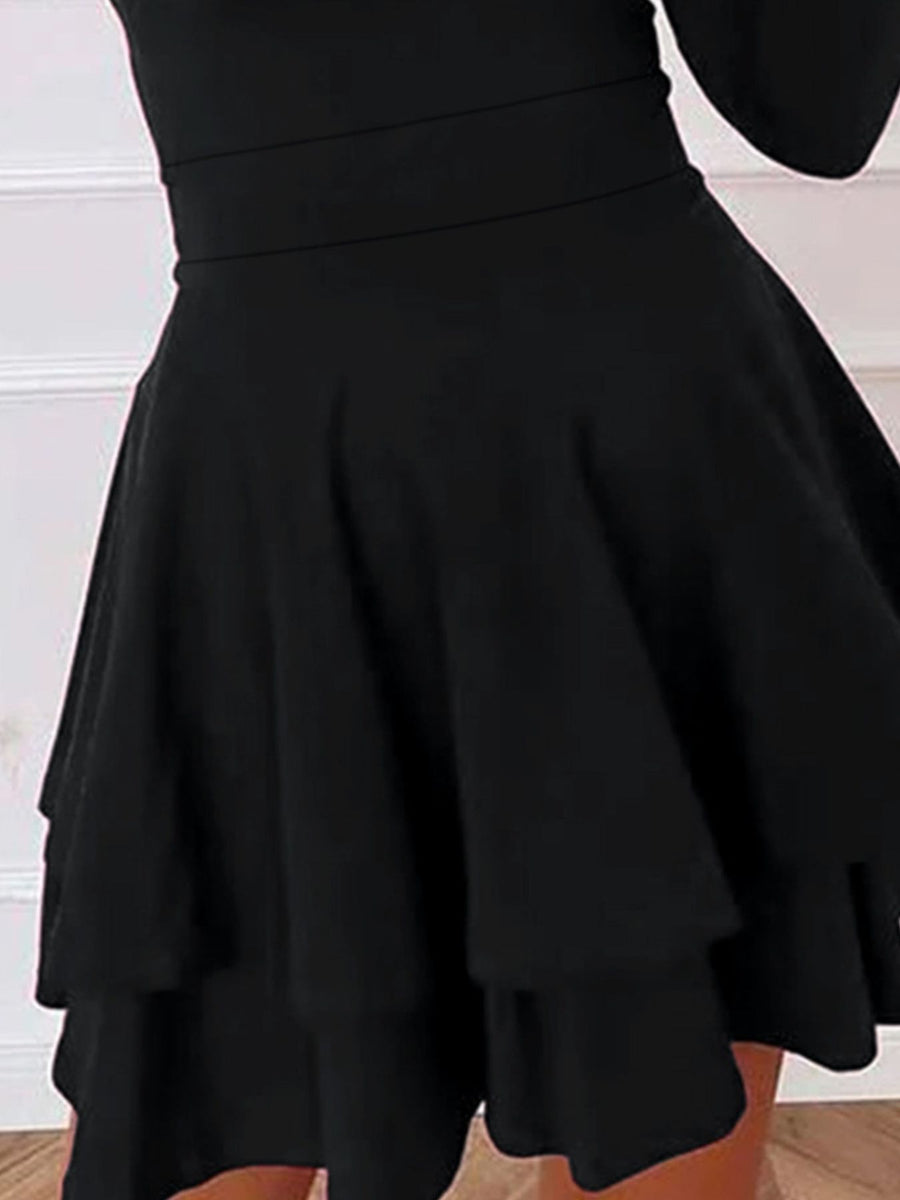 100% polyester Care instructions: Machine wash cold mini dress in Navy with fit-and-flare silhouette