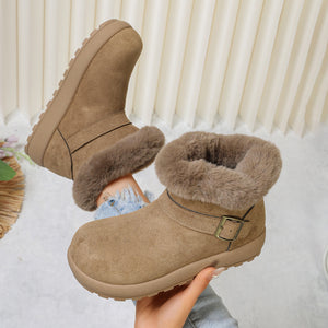 Khaki boots with ankle-length and pullover