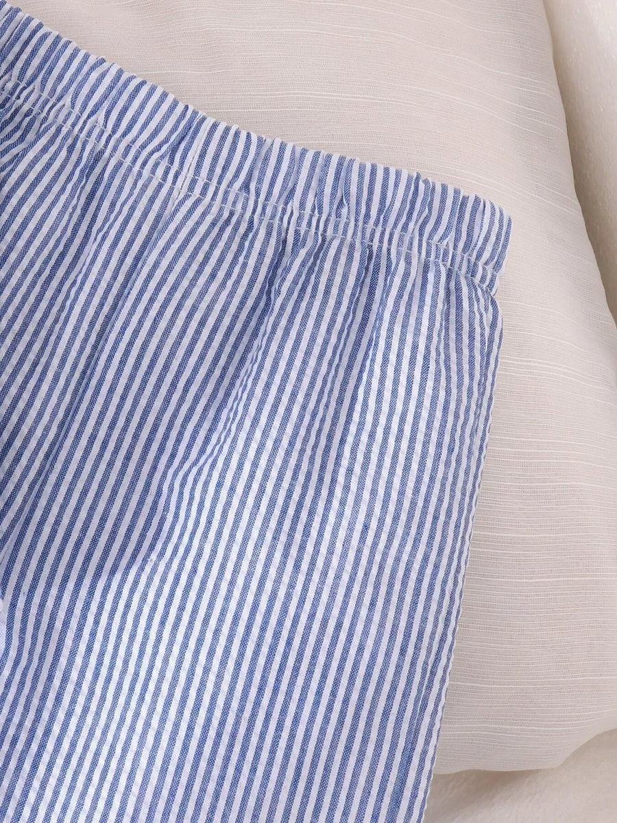 Children's Striped Sleeveless Top And Pants Set option 5