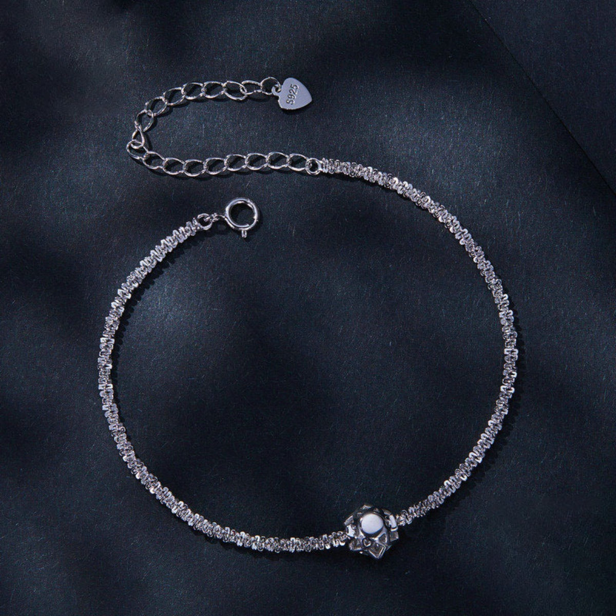925 sterling silver,Zircon Care instructions: Avoid wearing during exercise, as bracelet in clear with straight silhouette