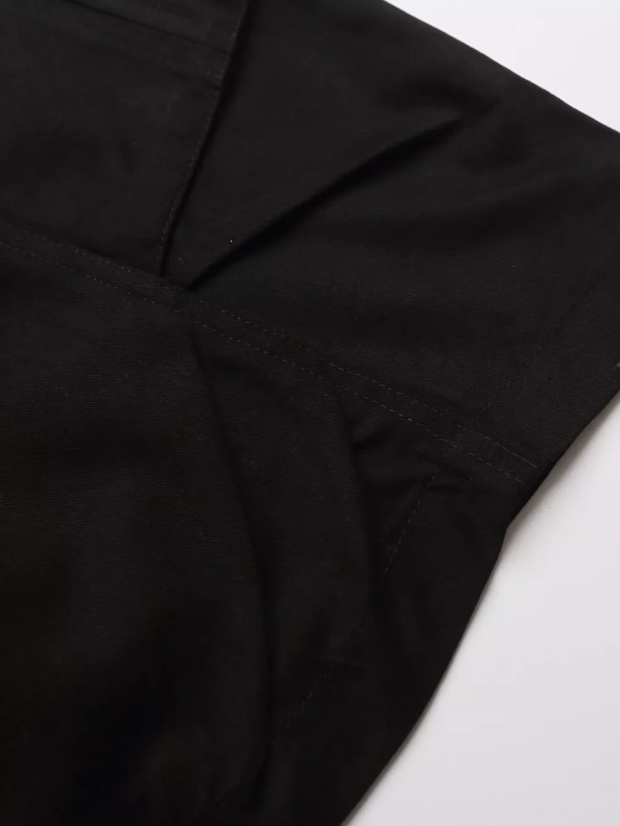 Men's Embroidered Cargo Capris in Black