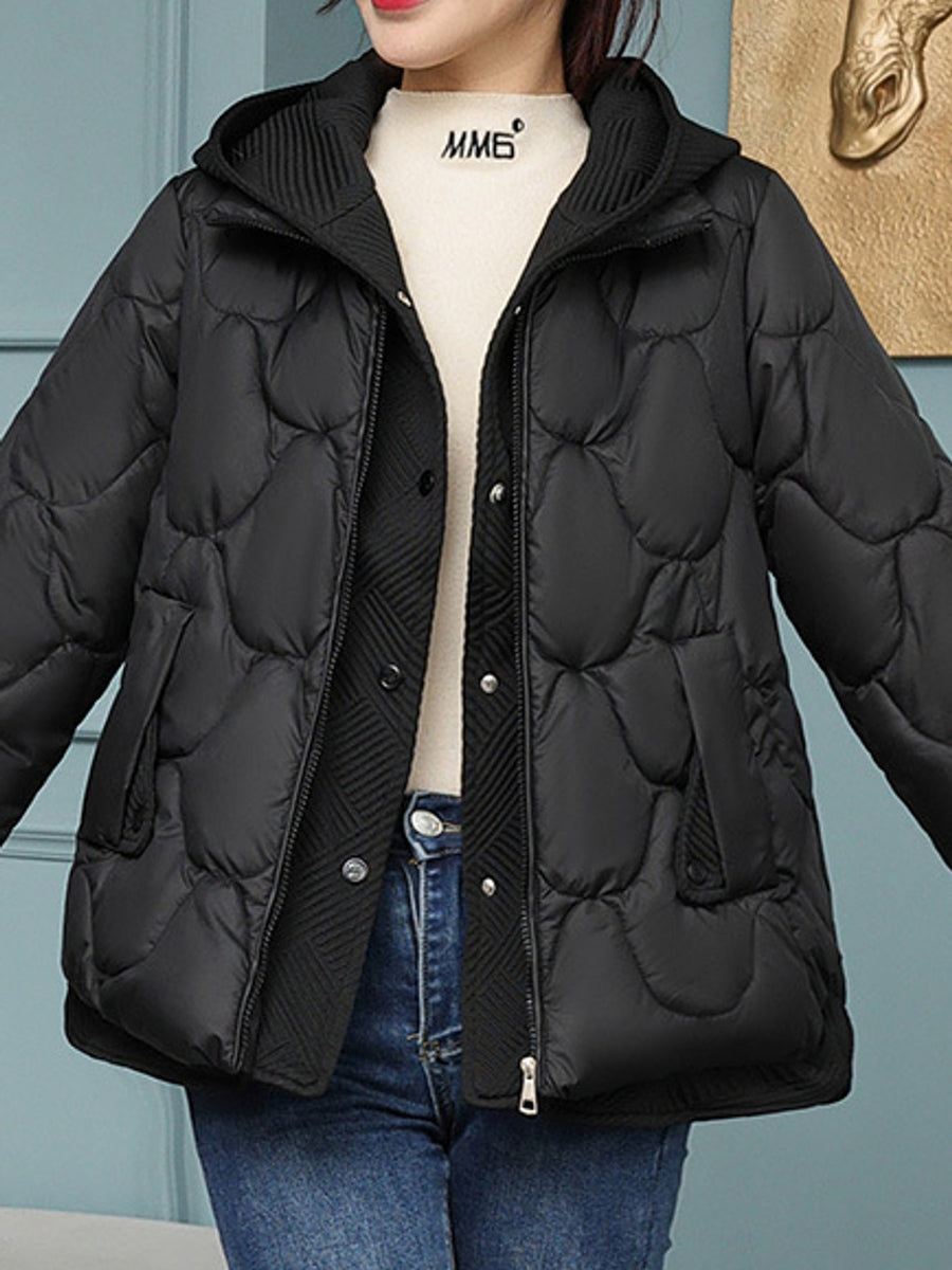 quilted jacket in Black with quilted and thermal