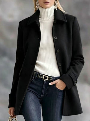 classic overcoat in Army Green with collared