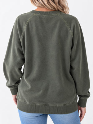 Charcoal relaxed sweatshirt with crew neck