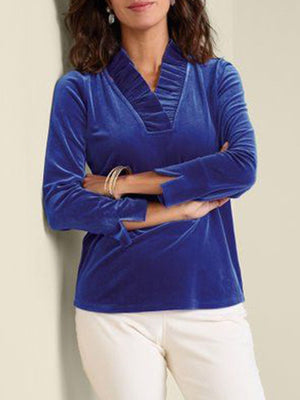 Wine Red blouse with hip-length and pullover