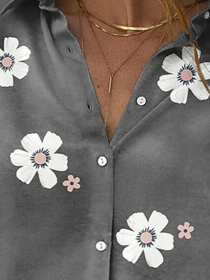 bohemian button-down shirt in Turquoise with collared