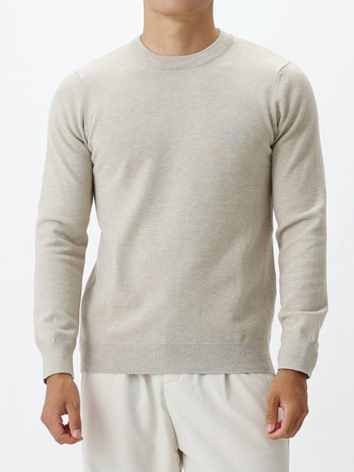 95%polyester,5%spandex Care instructions: Machine wash cold crewneck sweater in Black with regular silhouette