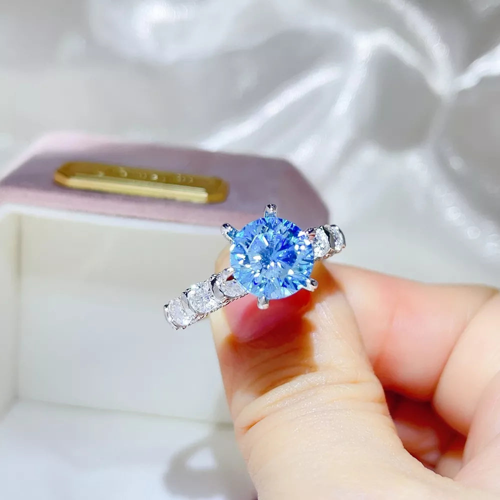 925 Sterling Silver Solitaire Moissanite Bezel Ring