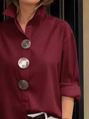 modern button-up shirt in White with collared