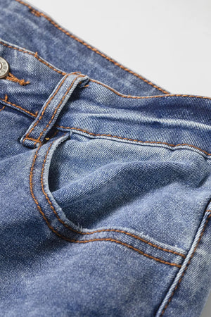 Embroidered Flare Leg Jeans option 11