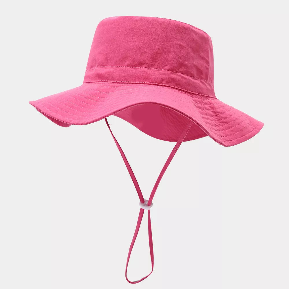 hat in hot pink featuring wide brim and relaxed fit