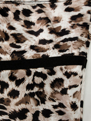 Print Lace Cami Top Tank Top with leopard print and black trim detail