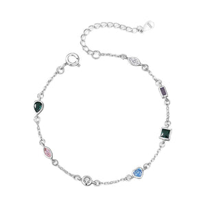 bracelet in silver with geometric and charm