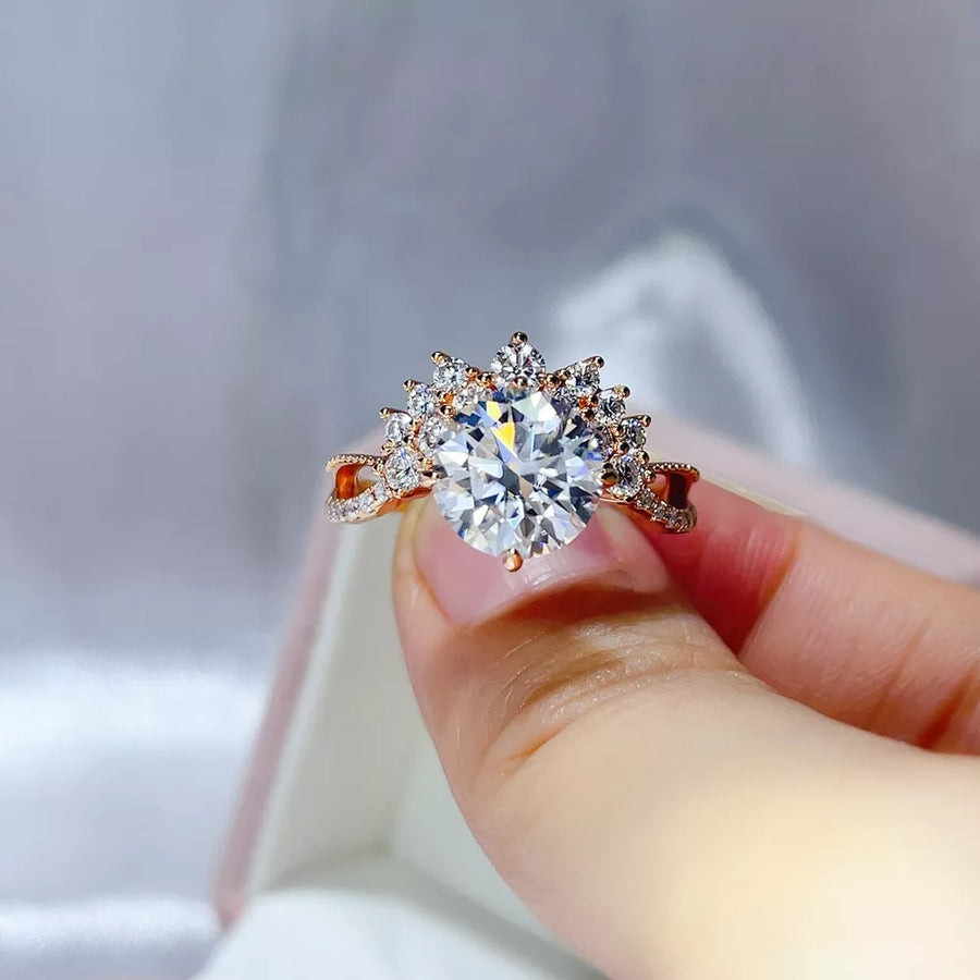 0.3 Carat Moissanite Sculpted Sterling Silver Ring option 5