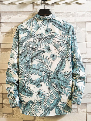 Men's Plus Size Printed Button Up Shirt in Multicolor