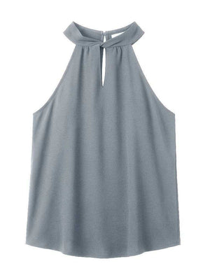 White relaxed tank top with halter