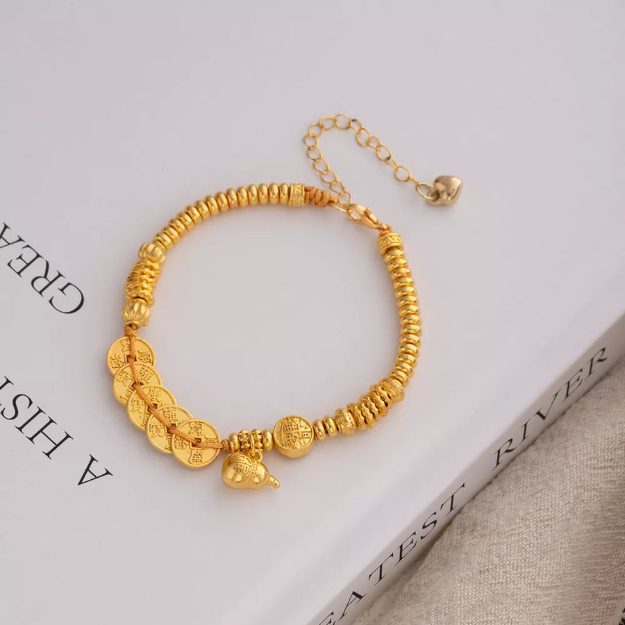 18K Gold-Plated, Zinc alloy Care instructions: Avoid wearing during exercise, as bracelet in gold with chain silhouette