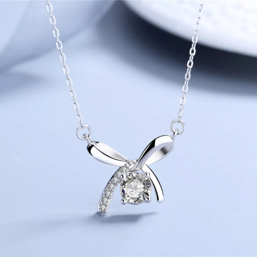 Platinum-Plated,925 sterling silver,Zircon Care instructions: Avoid wearing duri necklace in Silver with not applicable