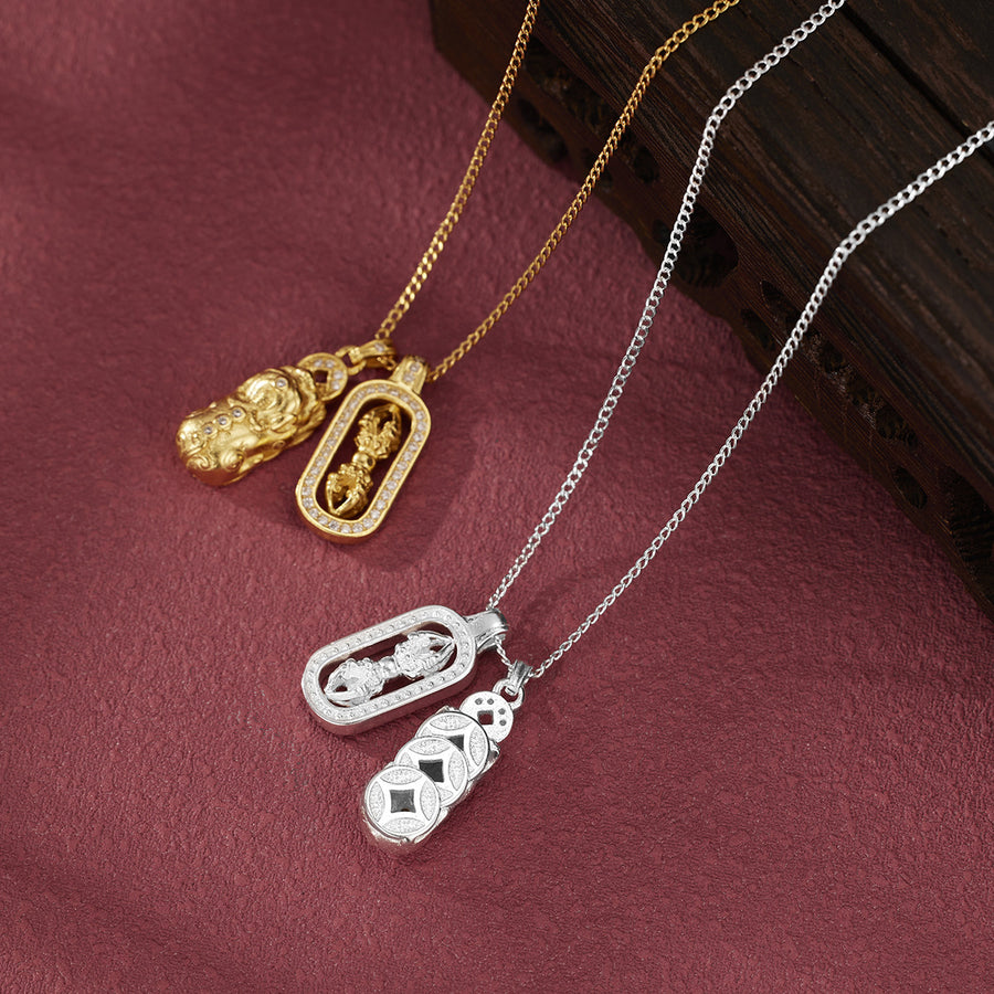 gold necklace with symbolic and not applicable