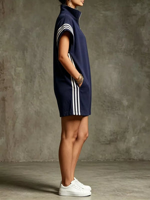 Striped Zip Front Romper, view 12