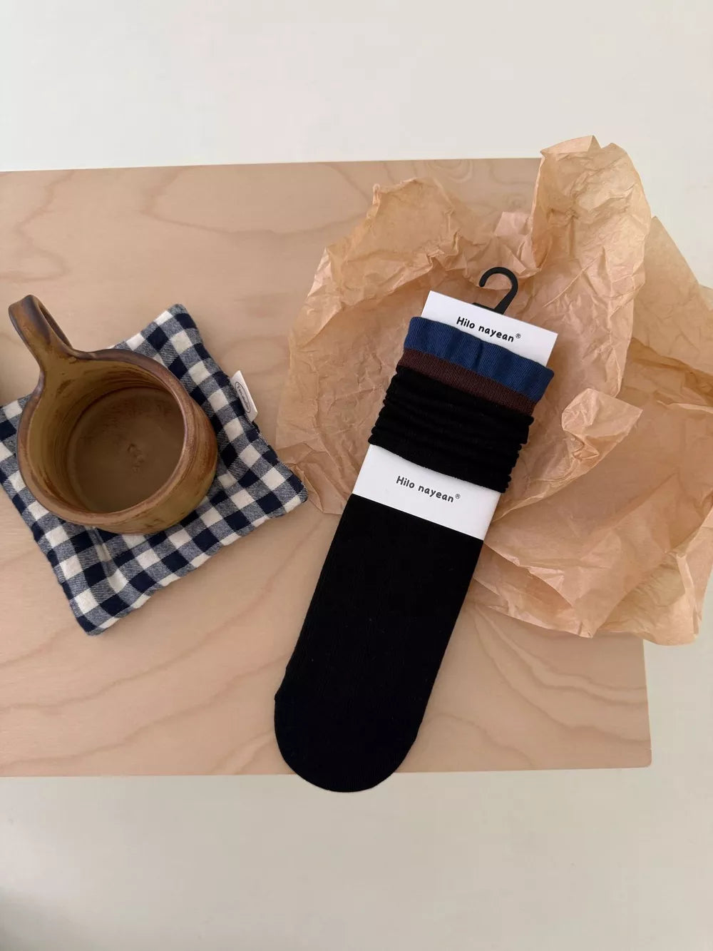 socks in black featuring knit and fitted fit