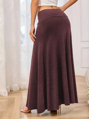 Flowy Maxi Skirt With Wide Waistband, view 12