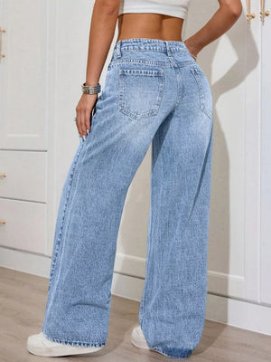 Washed Wide Leg Jeans option 6