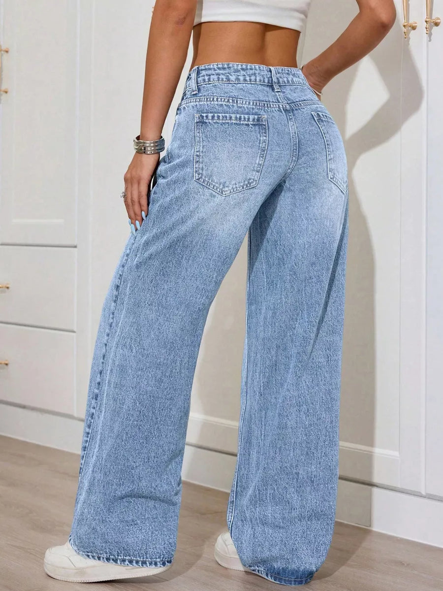 Washed Wide Leg Jeans option 6