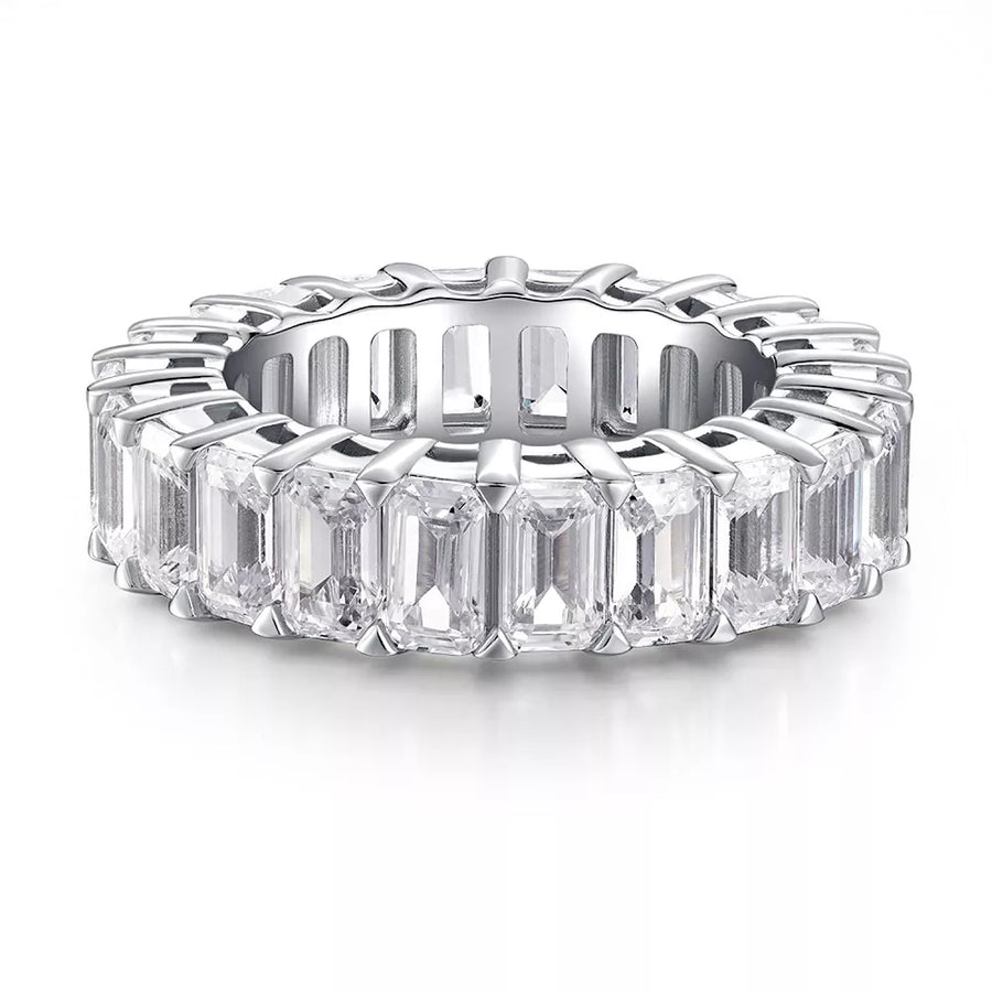 ring in clear with geometric and zircon embellishment