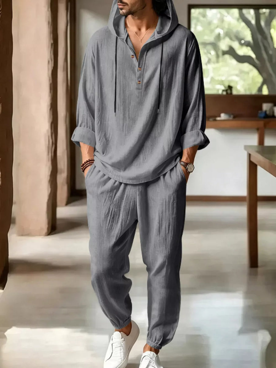 athleisure lounge set in Khaki with hooded