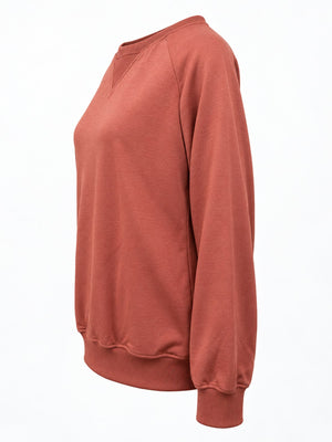 Crew Neck Raglan Sleeve Sweatshirt in Dark Blue