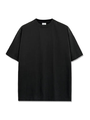 Acid wash oversized crew neck t-shirt in black with short sleeves and a relaxed fit.