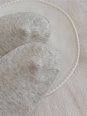 socks in heather gray with embroidered and crew-length