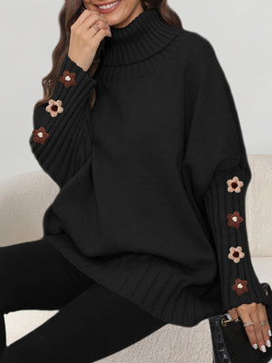 romantic turtleneck sweater in Apricot Color with turtleneck