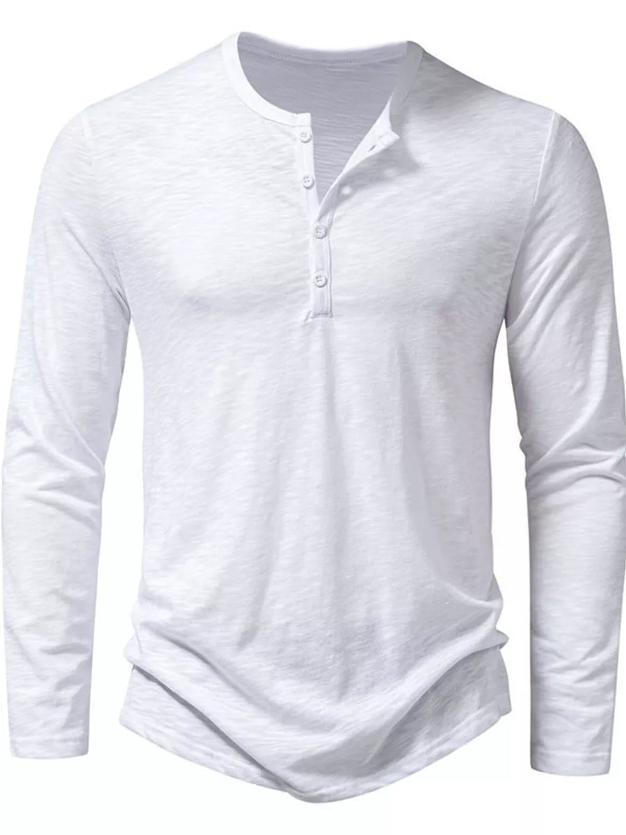 Men's Long Sleeve Henley T-shirt, view 15