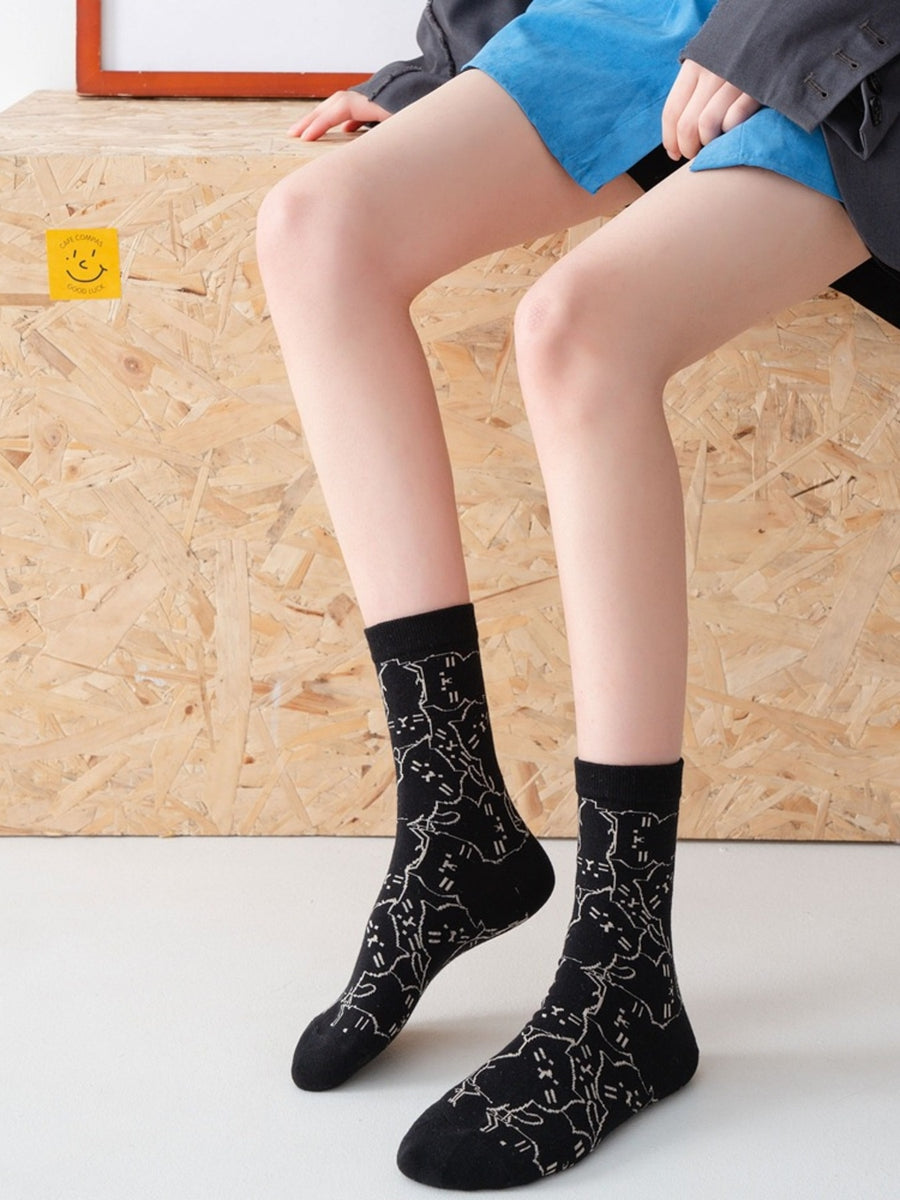 cotton Imported Size &amp socks in Black with fitted silhouette