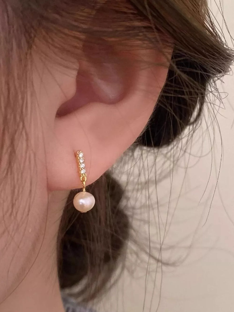 ivory earrings with mini and post-back