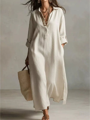 Black Full Size Casual Midi Shirt Dress Plus Size