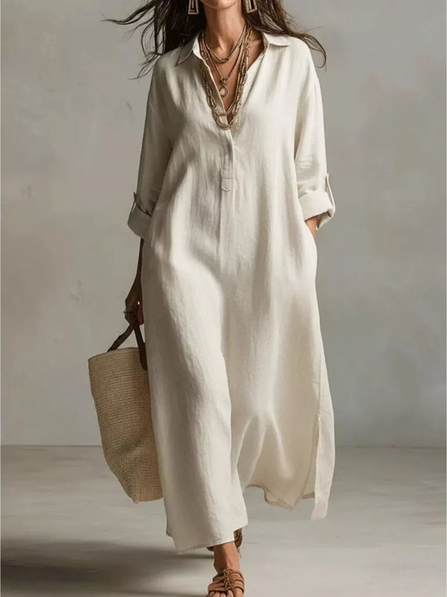 Black Full Size Casual Midi Shirt Dress Plus Size