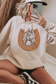 50% polyester, 50% cotton Care instructions: Machine wash cold sweatshirt in orange with oversized silhouette