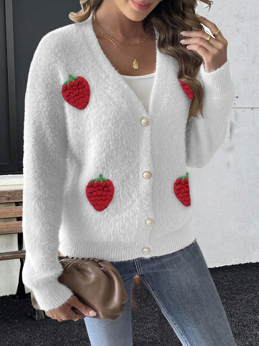cardigan in Black with buttoned and hip-length