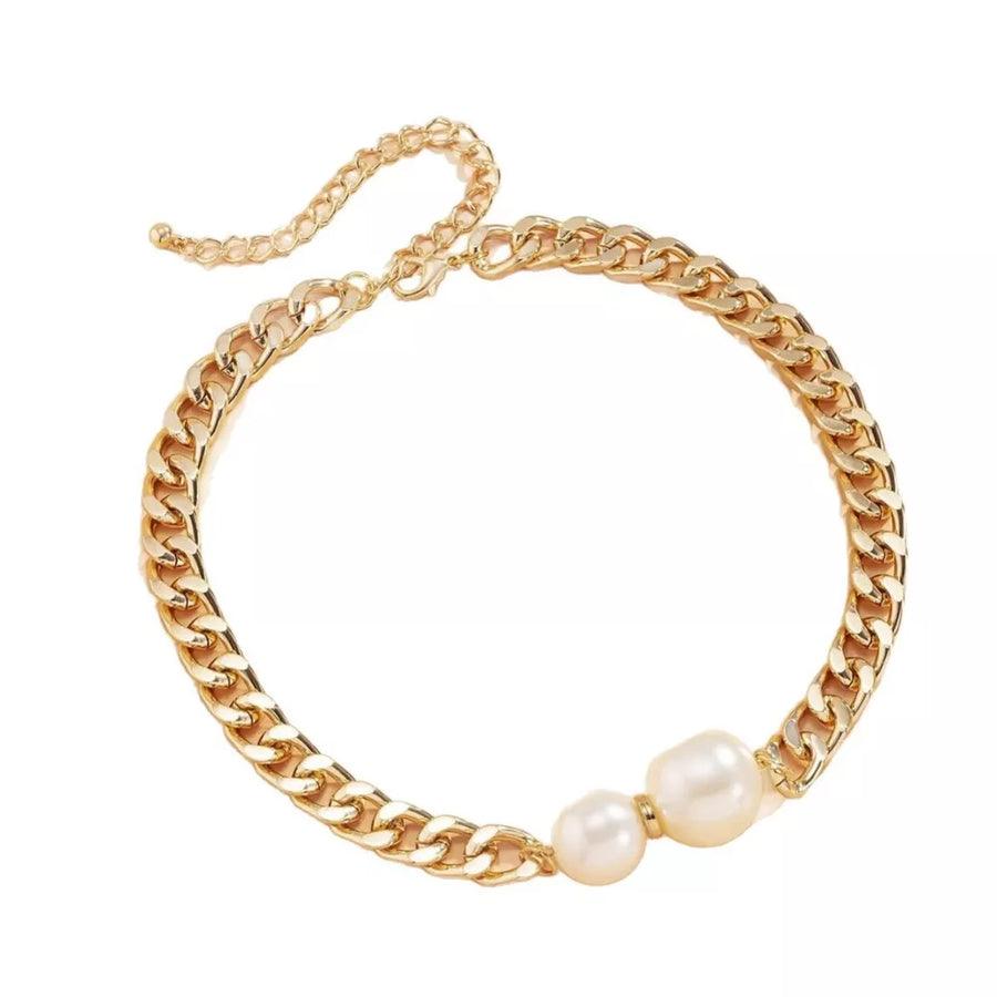 necklace in ivory with gold-plated and choker